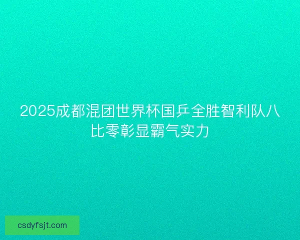 2025成都混团世界杯国乒全胜智利队八比零彰显霸气实力