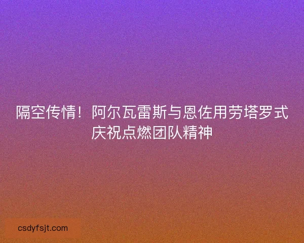 隔空传情！阿尔瓦雷斯与恩佐用劳塔罗式庆祝点燃团队精神
