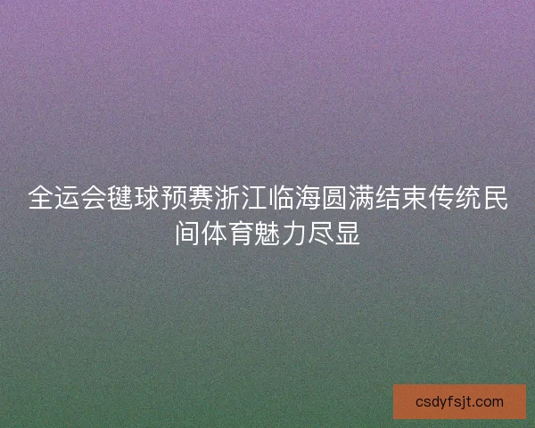 全运会毽球预赛浙江临海圆满结束传统民间体育魅力尽显