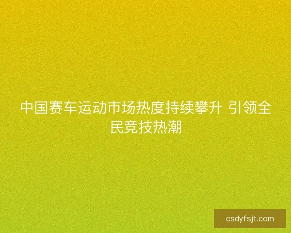中国赛车运动市场热度持续攀升 引领全民竞技热潮 中国赛车运动市场热度持续攀升 引领全民竞技热潮