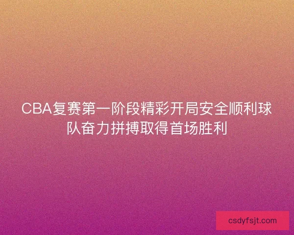 CBA复赛第一阶段精彩开局安全顺利球队奋力拼搏取得首场胜利