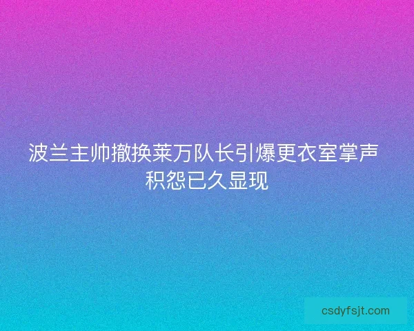 波兰主帅撤换莱万队长引爆更衣室掌声 积怨已久显现 波兰主帅撤换莱万队长引爆更衣室掌声 积怨已久显现